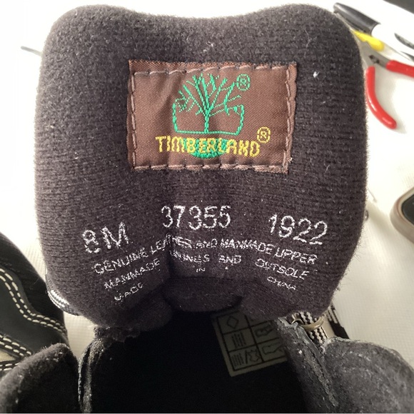 Timberland Hiking Boots size 8, Black and cream lace up, Leather - Picture 7 of 13